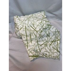 Ikea Green White Duvet Cover & Pillow cases Bamboo Print Queen Size